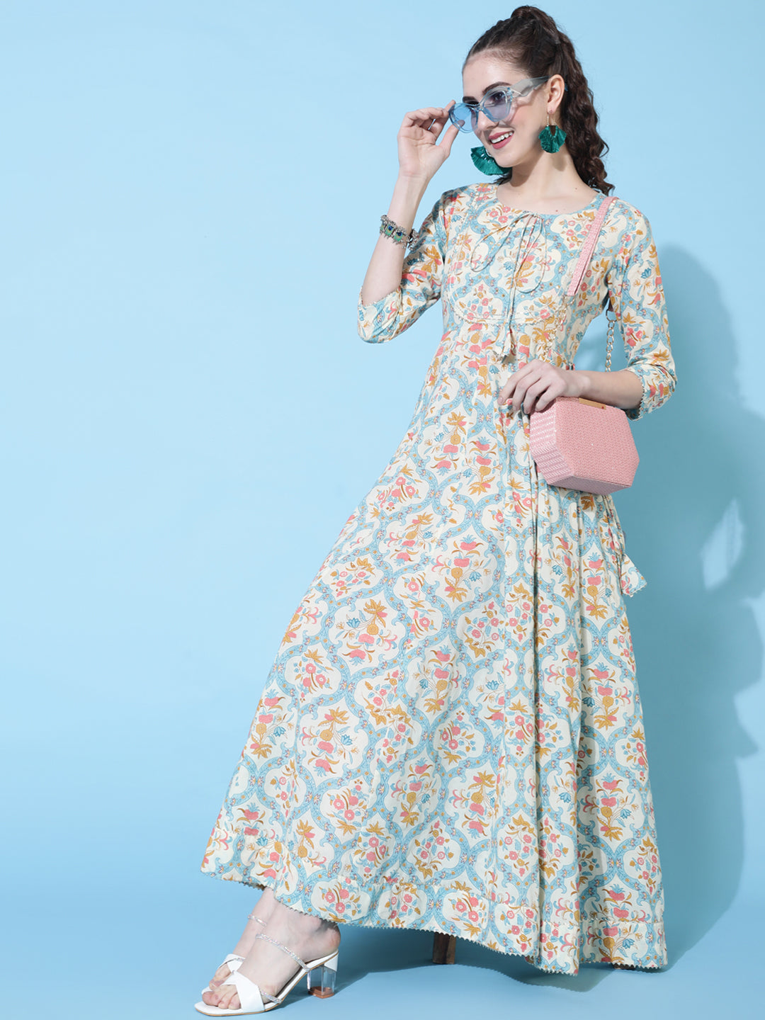 Kimayra white cotton printed kurta – wholesale manufacturer & exporter from India