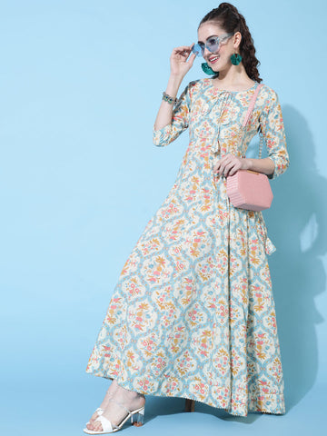 Kimayra white cotton printed kurta – wholesale manufacturer & exporter from India