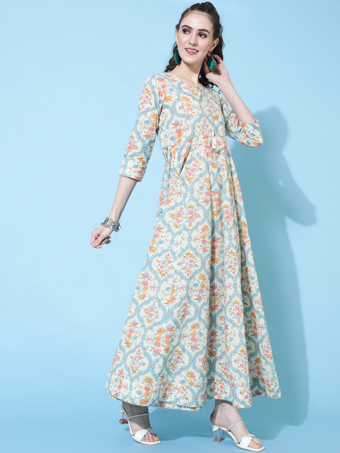 Kimayra white cotton printed kurta – wholesale manufacturer & exporter from India