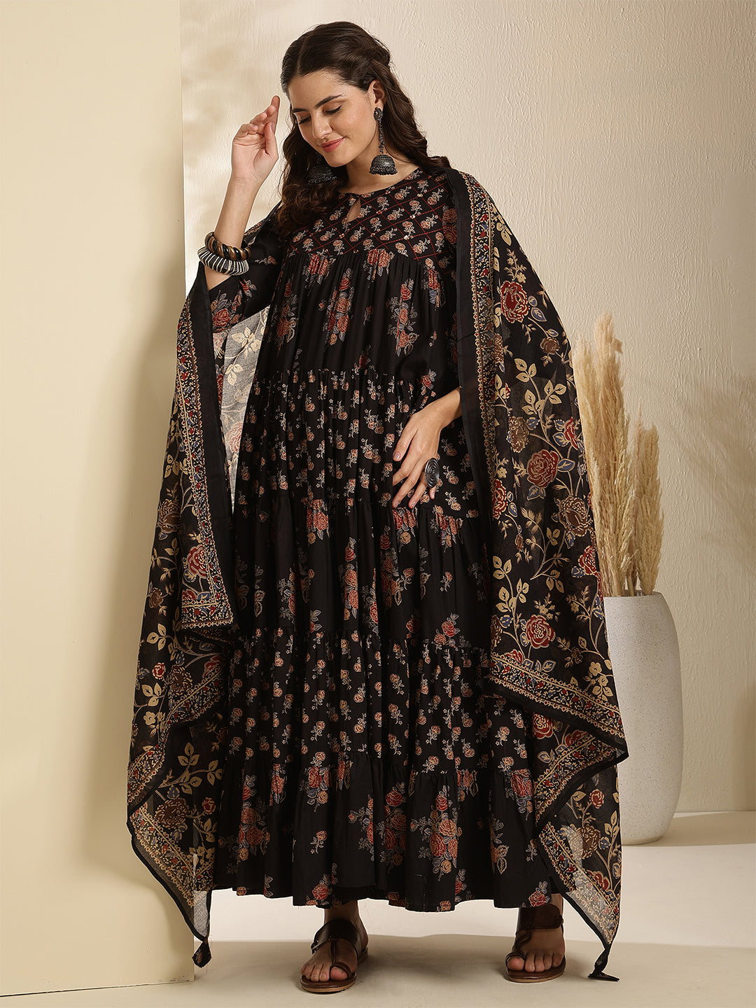 Kimayra black cotton printed kurta – wholesale supplier