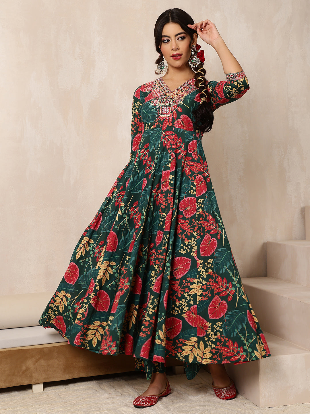 Kimayra green cotton printed kurta – wholesale manufacturer & exporter from India