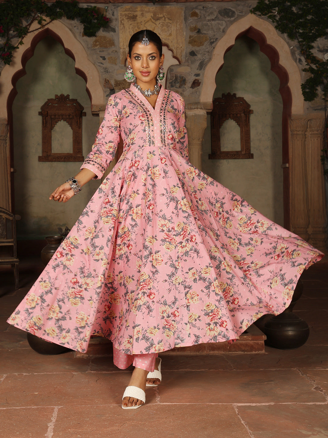 Kimayra yellow cotton printed kurta suit set – wholesale manufacturer & exporter from India