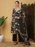 Kimayra black cotton printed kurta – wholesale manufacturer & exporter from India